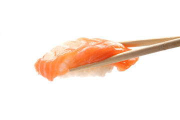 Salmon Sushi isolated in white background