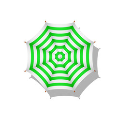 Fototapeta premium Green and white striped beach umbrella