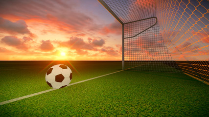 Soccer ball and goal
