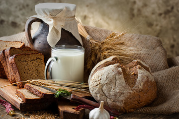 Fototapety  Kłoski chleba żytniego na starym tle