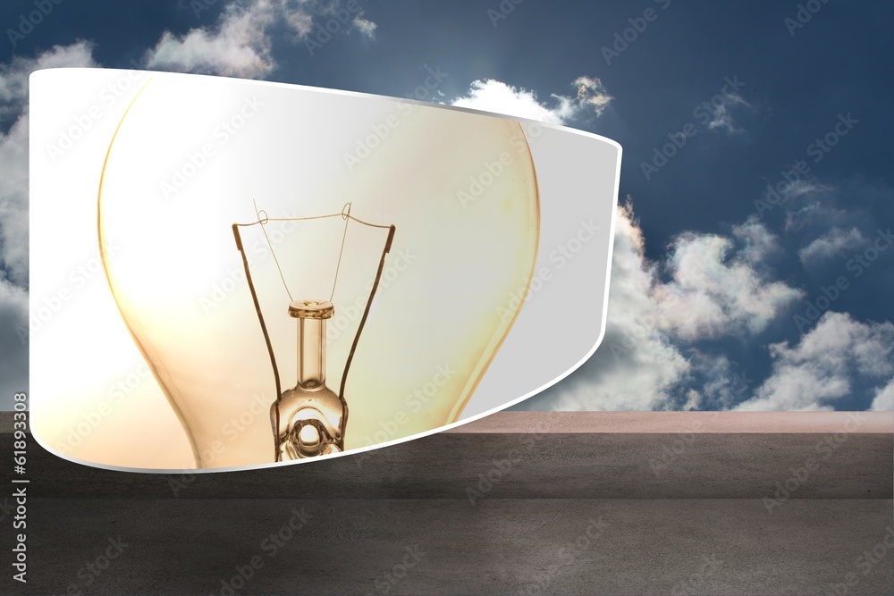 Poster Composite image of lightbulb on abstract screen