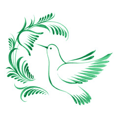 floral decorative ornament hummingbird