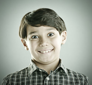 Little cute boy posing for retro style photography