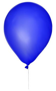 illustration with single blue balloon isolated on white