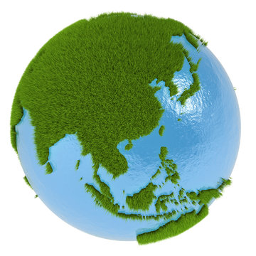 East Asia on green planet