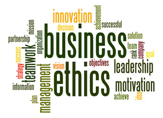 Business ethics word cloud