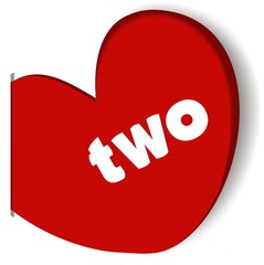 two vector heart rotes Herz Post It Markierung