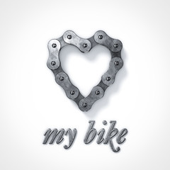 love my bike heart chain