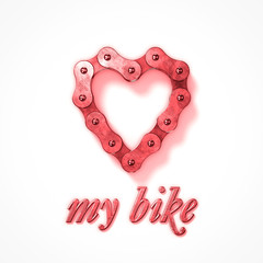 love my bike heart chain