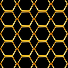 Obraz premium Golden honey cell background
