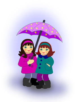 Girls With Umbrella