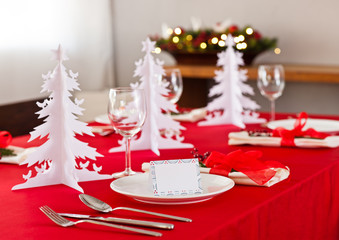 Christmas dinner table setting