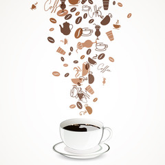 Vector Illustration of a Coffee Background