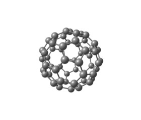 Fullerene molecule illustration isolated on white