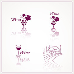 Vector Illustration of Decorative Wine Designs