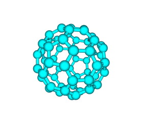 Fullerene molecule illustration isolated on white