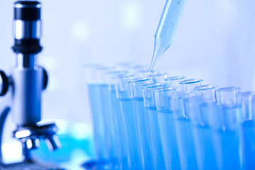 Laboratory tools, Pipette fluid, test tubes 