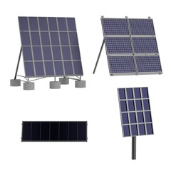 realistic 3d render of solar panels