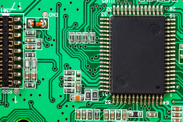 Computer motherboard closeup