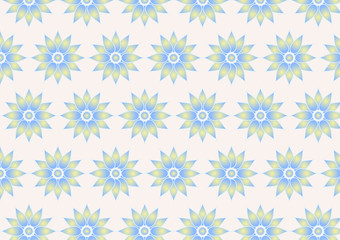 Retro Flower Pattern on Pastel Color