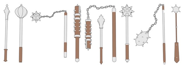cartoon image of mace weapons