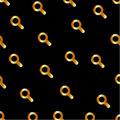 Background with golden magnifying glasses on black