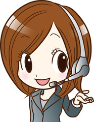 テレホンアポインターの女性のイラスト