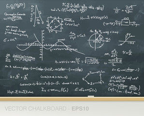Mathematics on chalkboard. Vector file