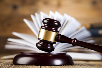  Mallet, legal code and scales of justice
