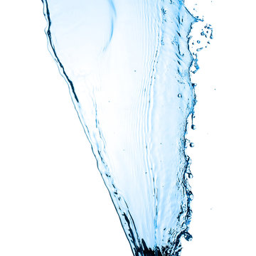 Blue Water Splash isolated on White Background