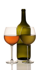 Special wine bottle with glasses