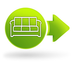 canapé sur symbole web vert