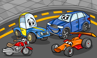 cars vehicles group cartoon illustration © Igor Zakowski