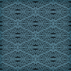 Vector Seamless  Blue Floral Pattern