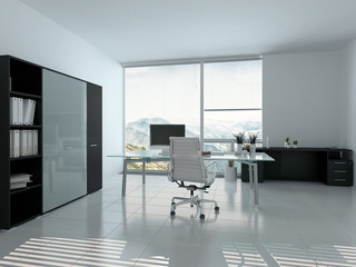 Modern home office interior with desk