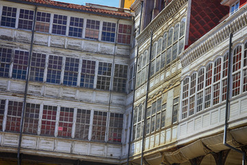 white wooden houses with large windows typical of the North of s © james633