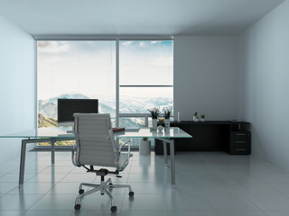 Modern home office interior with desk