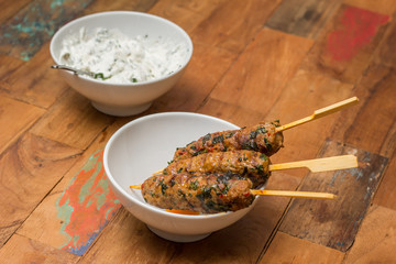 Turkish adana kebab with coriander
