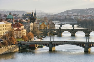 Prag Brücken von oben - Prague bridges aerial view 16