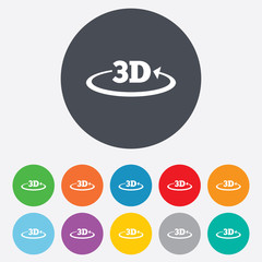 3D sign icon. 3D New technology symbol.