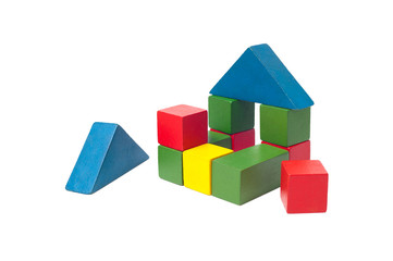 Obraz premium Colorful wooden building blocks for children