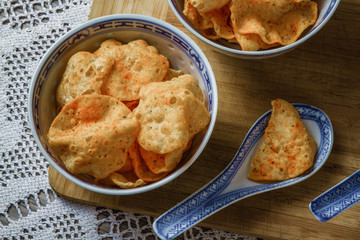Potato Chips in Bowls on White Tablecloth