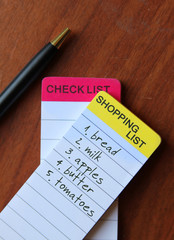 shopping list, to-do list