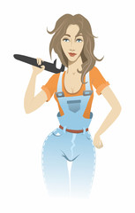 Girl with a wrench