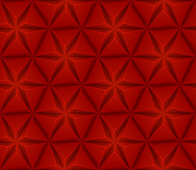 Fototapeta na wymiar 3d Abstract seamless background with red triangles star