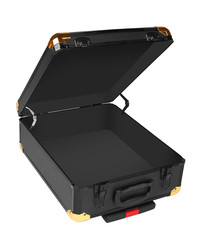 Opened Black suitcase