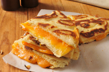 Grilled cheese sandwich on naan bread