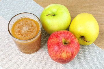 Healthy fresh juice of apples close up