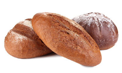 Rye breads isolated on white