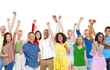 Group of World People Celebrating Together